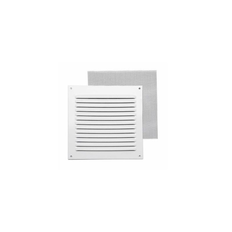 REJILLA METALICA 15x15cm ALUMINIO BLANCA C/MOSQUITERA FEPRP001 