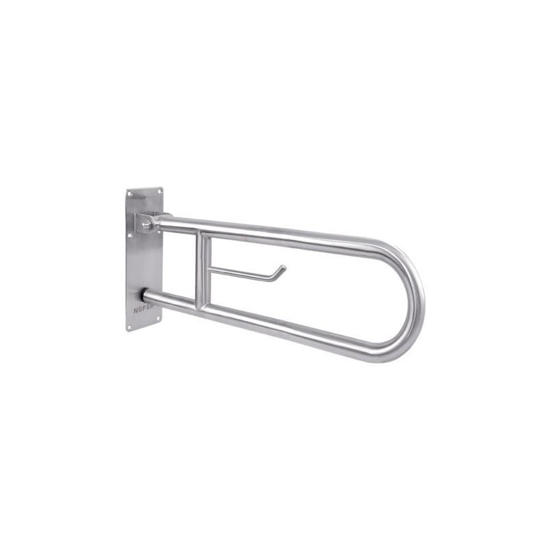 BARRA APOYO ABATIBLE 60cm INOX SATINADO CON PORTARROLLOS 15051.60S NOFER 