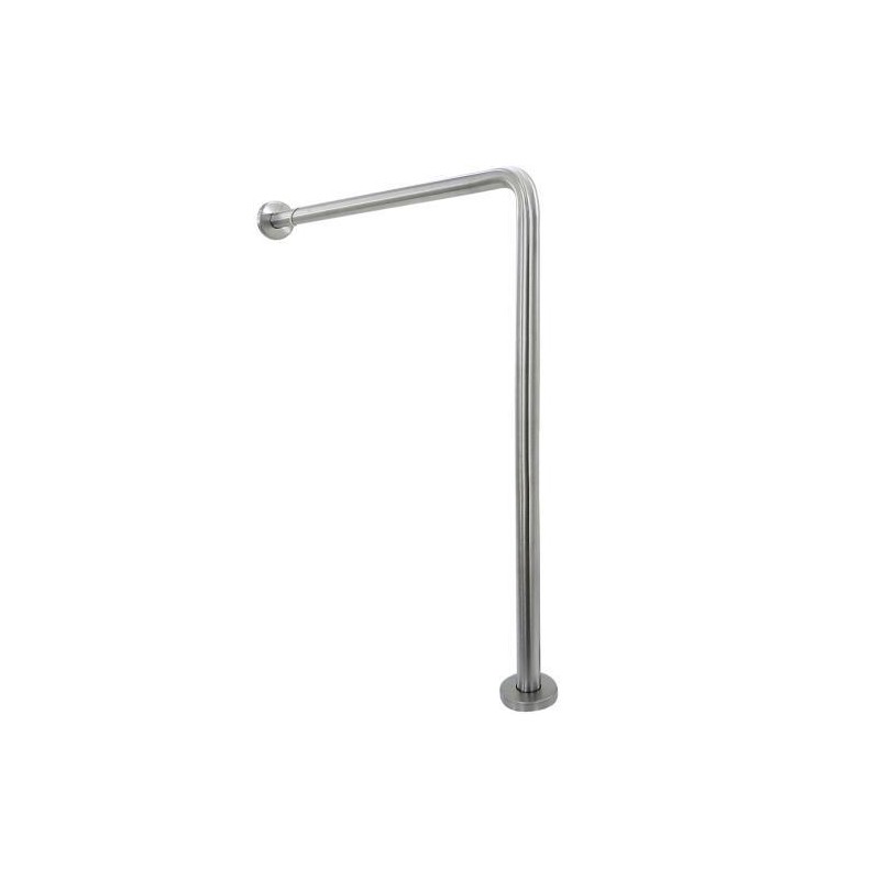 BARRA APOYO PARED SUELO DOBLE INOX SATINADO 700MM 15198S NOFER 