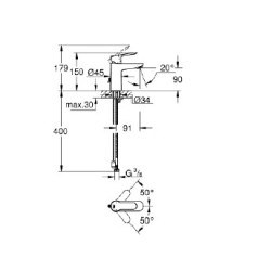 GRIFO LAVABO MONOMANDO BAUEDGE 23329000 23330000 GROHE 
