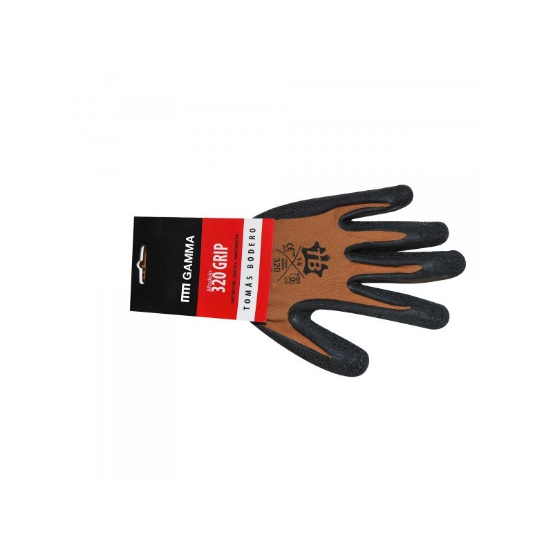 GUANTE 10 LATEX RUGOSO MARRON GRIP GUANB014 UD 