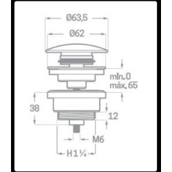 VALVULA CLIC-CLAC COMPACTA CROMO 06430 CIS 