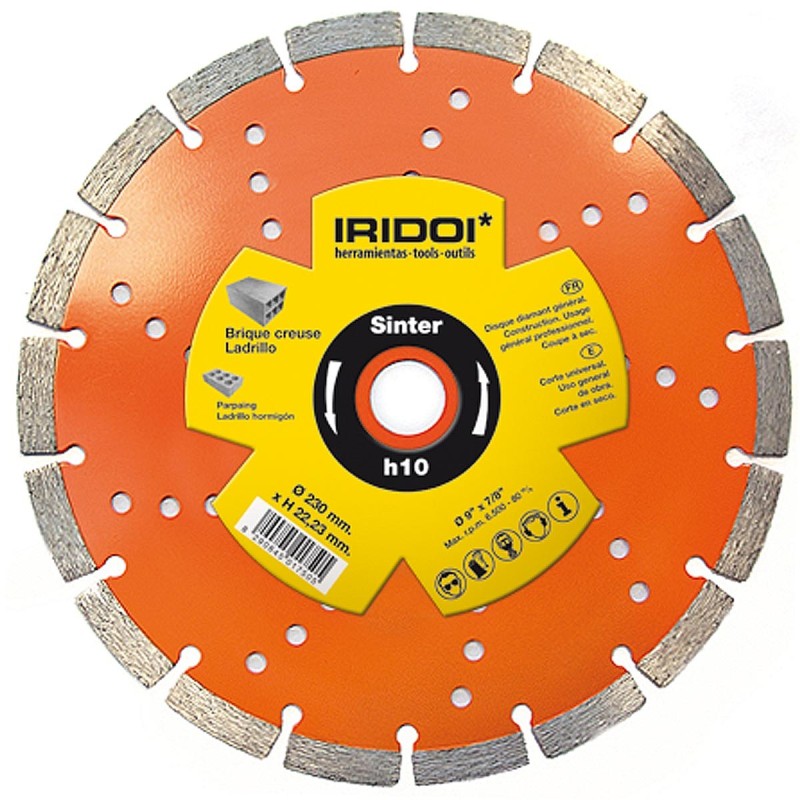 DISCO 230mm DIAMANTE SEGMENTADO SINTER H-10 SINTER231 IRIDOI 