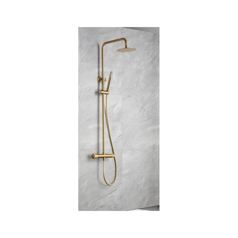 COLUMNA DUCHA LINE ORO CEPILLADO TERMOSTATICO BTD038/OC IMEX 