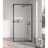 MAMPARA FRESH CERCO PERIMETRAL 120cm (119,5-120,5) VIDRIO TRANSPARENTE PERFIL NEGRO MATE FR103-05 KASS 