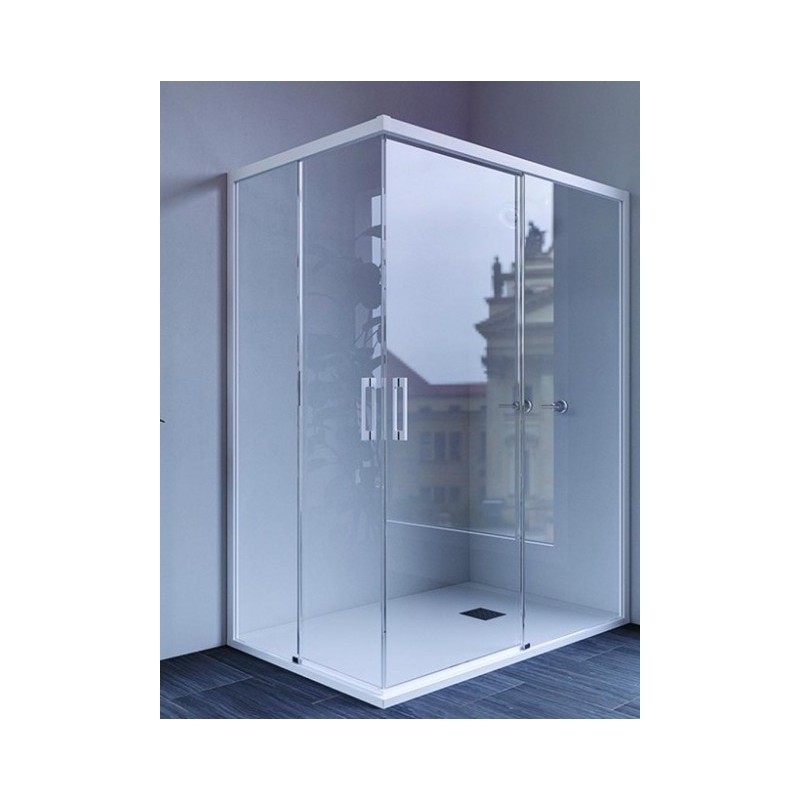 MAMPARA IGUAZU 120x80 PERFIL BLANCO CRISTAL TRANSPARENTE IGU12WH0002 DOCCIA 