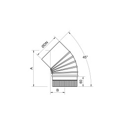 CODO 125 45º VITRI RIZADO EXOLEÑA CV12545 