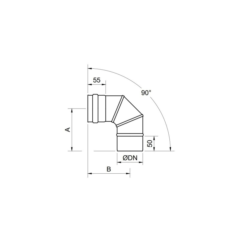 CODO 80 90º VITRI NEGRO EXOPELLET PVC08090 
