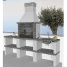 BARBACOA ALVOR 4 BALDAS LADRILLO GRIS CON FREGADERO Y GRIFO ALVOR 029/4LL2.C LEIRI 