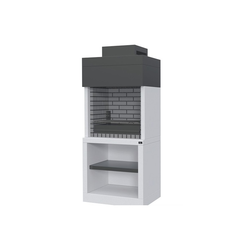 BARBACOA MODULAR NEGRA CON LADRILLO GRIS 056P.CP LEIRI 
