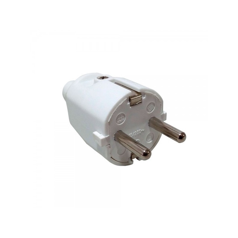 ENCHUFE MACHO BLANCO CON TT 11002 RUBILEC 