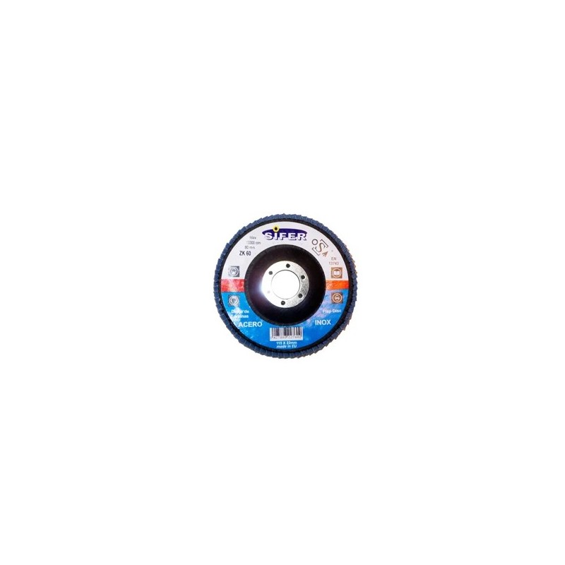 DISCO 115x22 LAMINAS DE ACERO GRANO 120 SIFER 