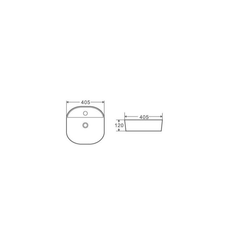 LAVABO SPIN 40 CG BLANCO BRILLO 405x405x120mm 385249 AQUORE 