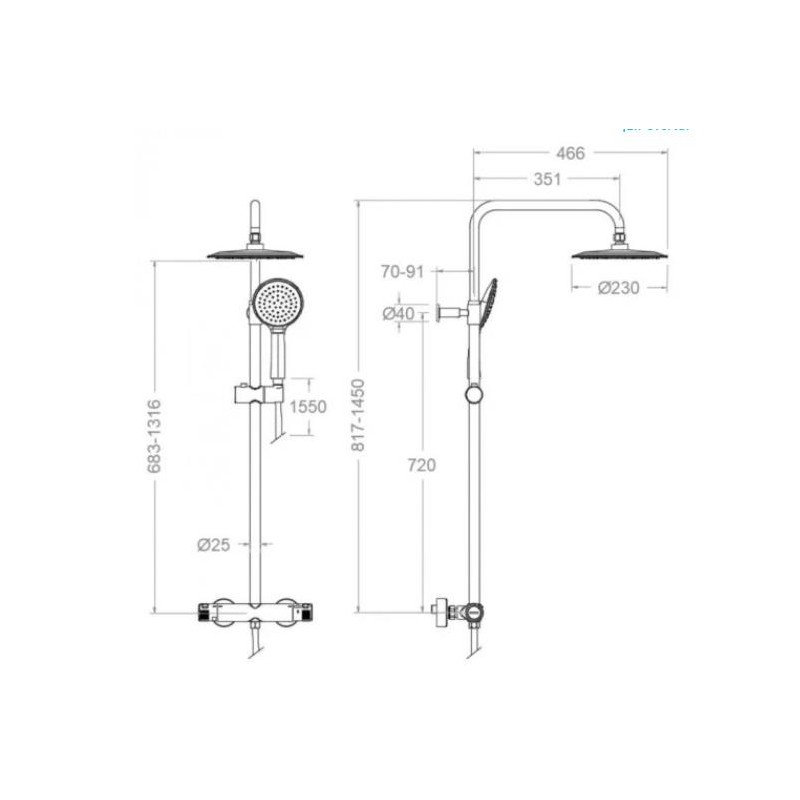 COLUMNA TERM. TERMOTECH NEGRO 965402RP230NM RS 