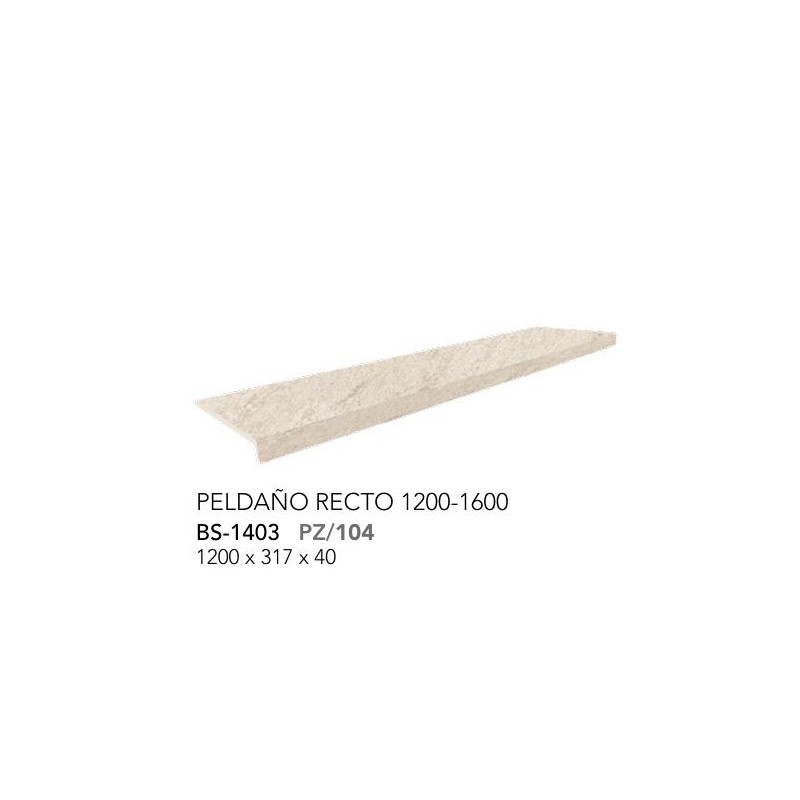 PELDAÑO RECTO BEIGE STONE 1200x317x40mm UD GRESMAN 