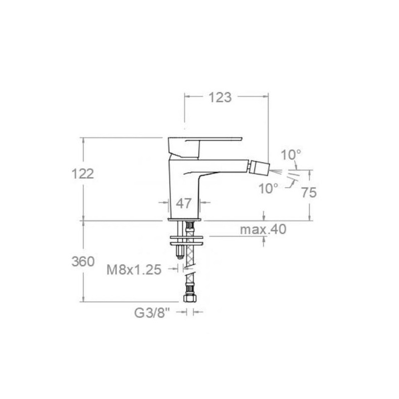 GRIFO BIDE MONOMANDO CROMO ALEXIA 360302 RAMON SOLER 