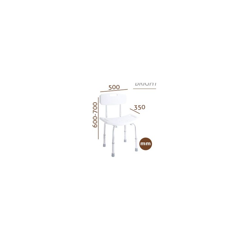 SILLA BAÑO ALUMINIO BRILLO REGULABLE BANQ06 