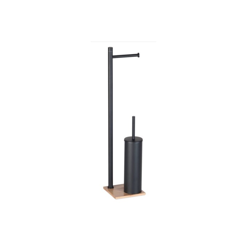 PORTARROLLO / ESCOBILLERO DE PIE TRILLY NEGRO MATE TR32-14 GEDY 