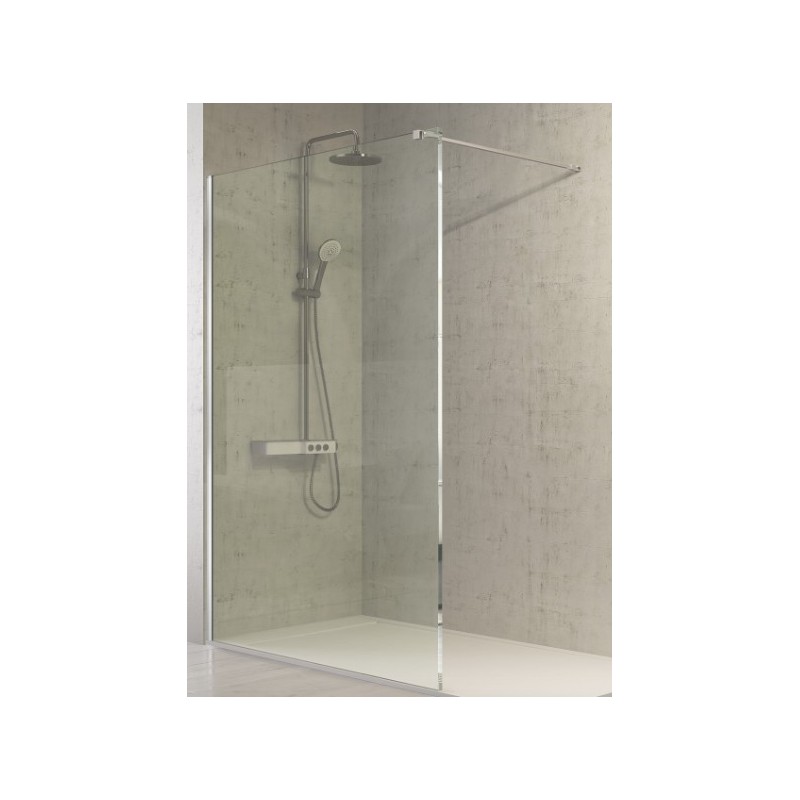 MAMPARA FRESH 118,5-120cm PERFIL PLATA BRILLO CRISTAL TRANSPARENTE FR633 16 KASS  
