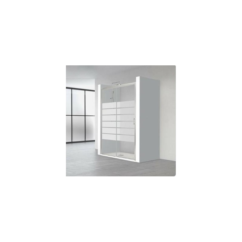 MAMPARA SUMMER 174-180cm PERFIL PLATA BRILLO CRISTAL SERIGRAFIADO SATINADO BOLD  2442804 PROFIL 