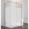 MAMPARA ANGULAR SUMMER-320 139x79cm PERFIL PLATA BRILLO CRISTAL SERIGRAFIADO SATINADO BOLD 2452094 PROFIL 