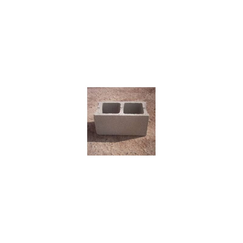 BLOQUE HORMIGON 40x20x20cm 402020 ((2 huecos)) ZE 