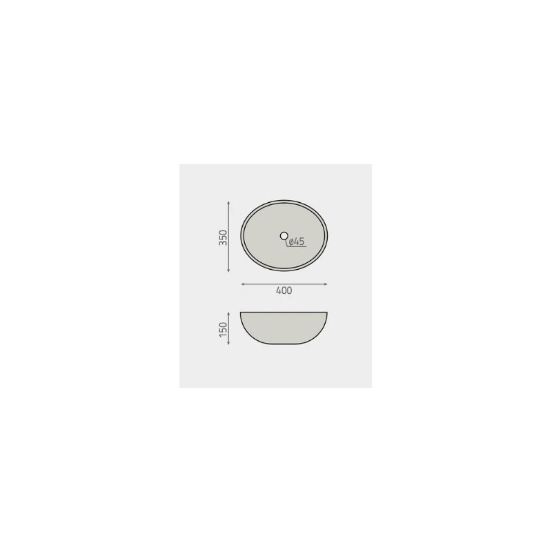 LAVABO DENVER SOBRE ENCIMERA 410x410x210mm REF. 7060 BHD 