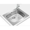 FREGADERO UNIVERSO 1C 510mm CON REBOSADERO E60 115010012  INOX TEKA 
