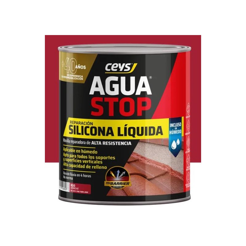 AGUA STOP SILICONA LIQUIDA 1kg ROJO 908557 CEYS 