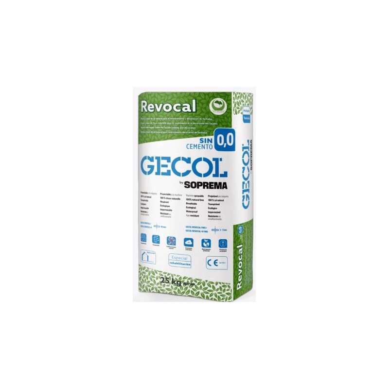 REVOCAL MORTERO REVOCO CAL AEREA HUESO 25kg GECOL