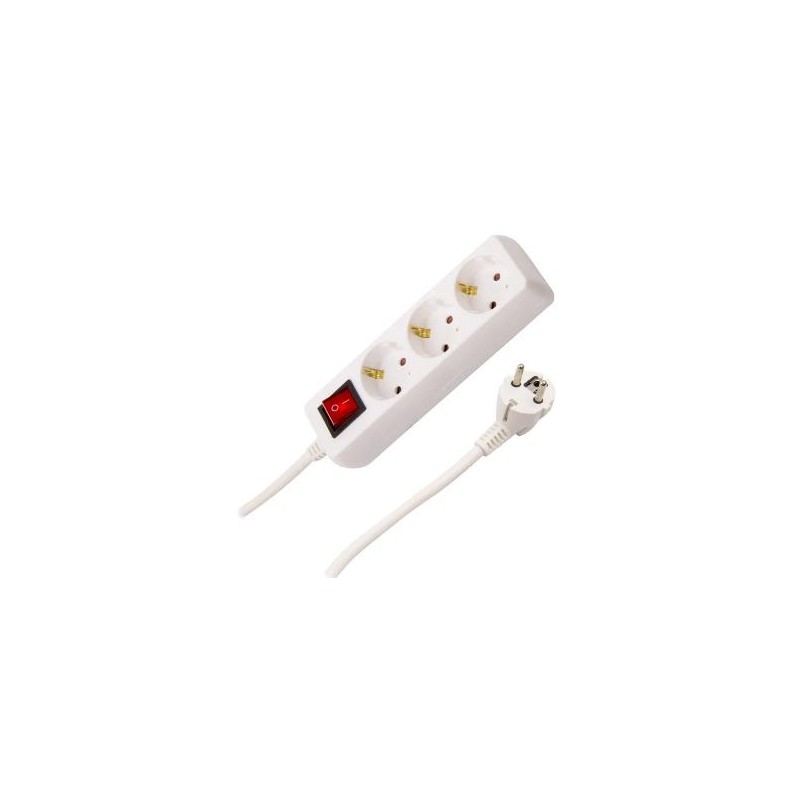 BASE MULTIPLE CON INTERRUPTOR 3 TOMAS 1,5m EDM 41099 