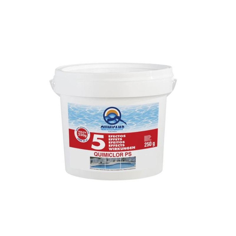 CINCO EFECTOS QUIMICLOR PS TABLETAS 200gr 5kg 201805 QP 