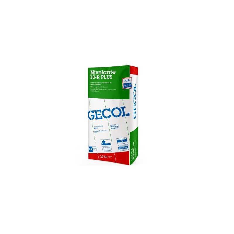MORTERO AUTONIVELANTE 10-R  PLUS GECOL SACO 25KG GECOL 