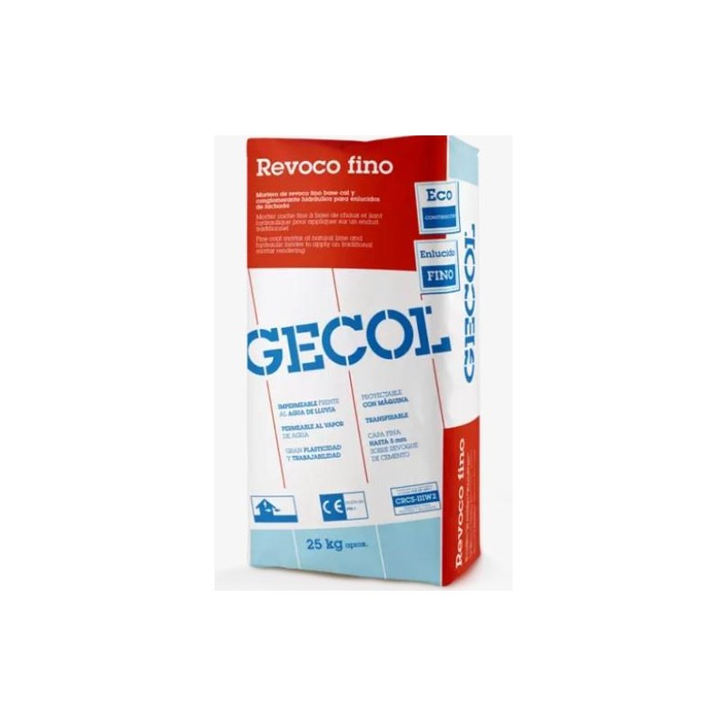 GECOL REVOCO FINO BLANCO 25Kg CAPA FINA 