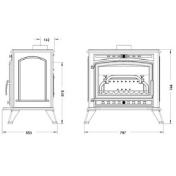 ESTUFA ALMA FUNDICIÓN 10kw (6,5 a 15kw max) 156kg P912644 INVICTA 