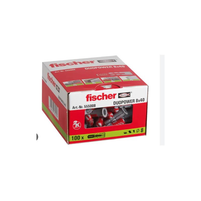 TACO 8x40 DUOPOWER MULTIMATERIAL 100ud CAJA 555008 FISCH 